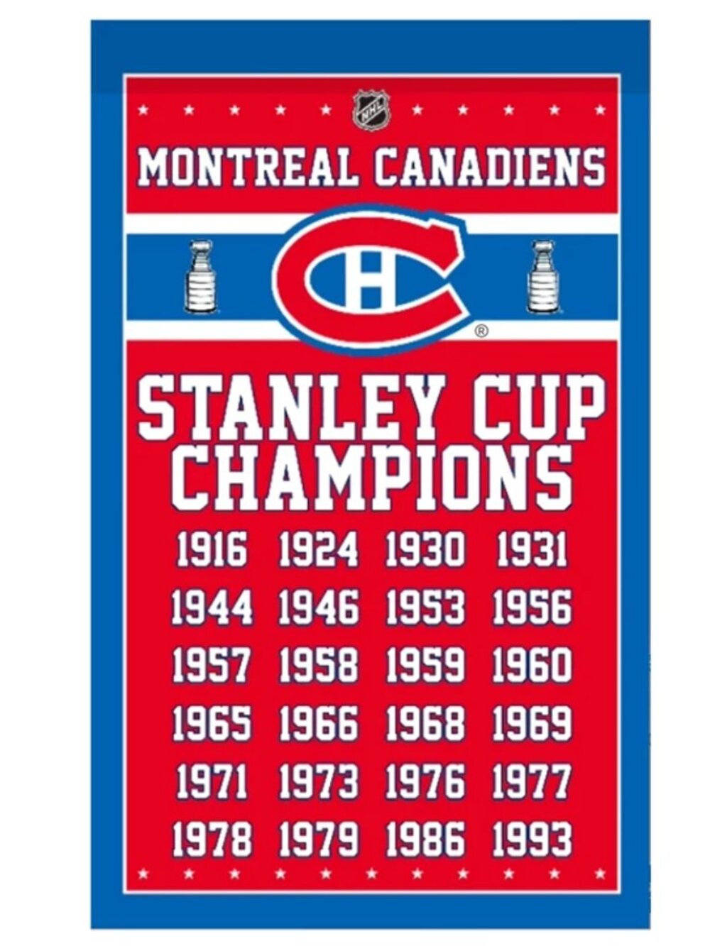 NHL Montreal Canadiens Stanley Cup Champions Banner Flag 3*5 FT